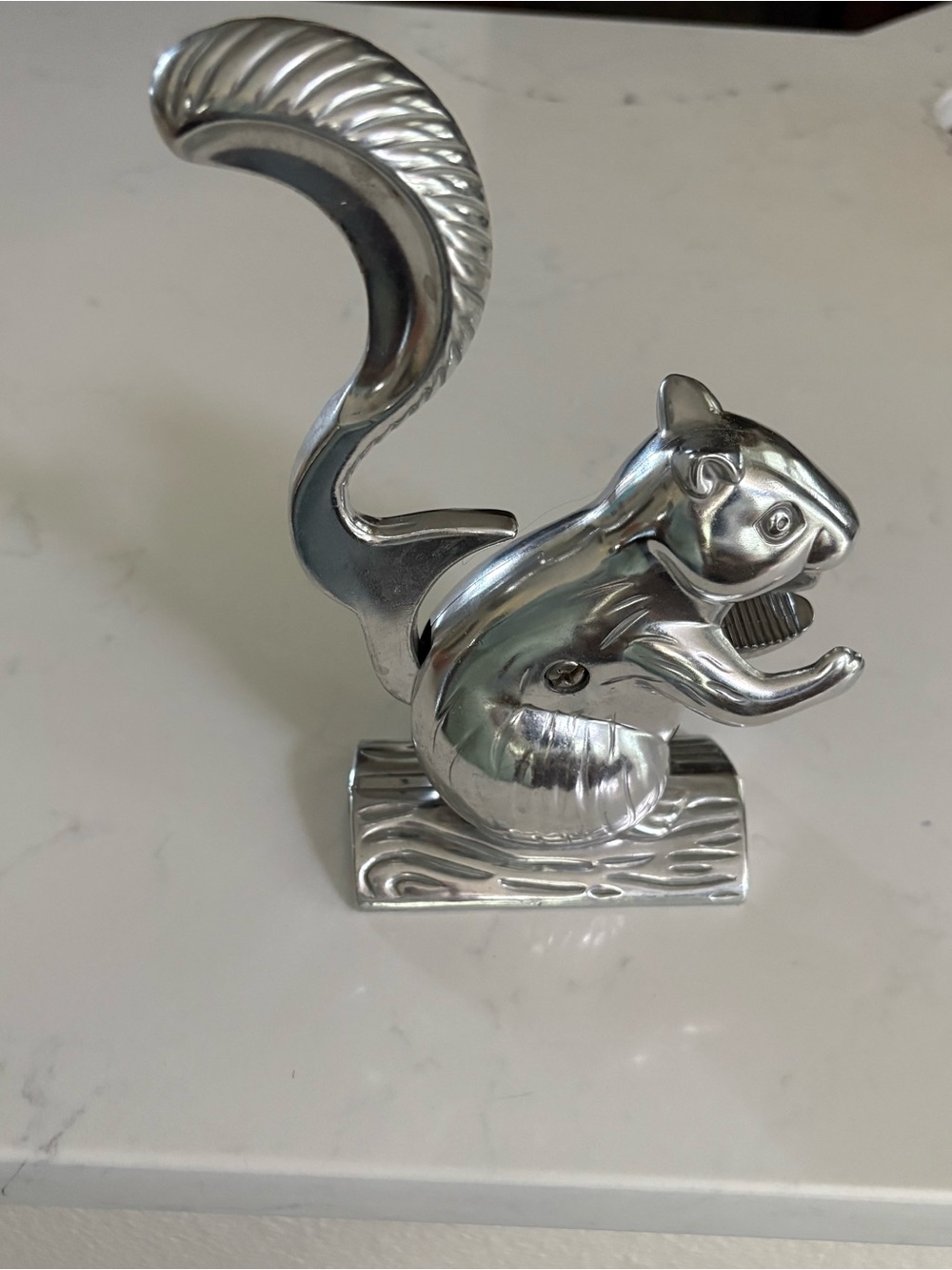 Vintage Silver Cast Aluminum Squirrel Nutcracker Farmhouse Holiday Kitchen Decor